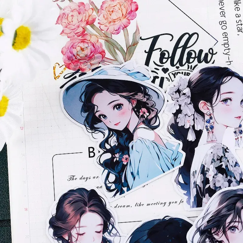 16pc Cartoon Time Beauty Girls Scrapbooking DIY Craft Decor Journal Stickers