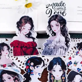 16pc Cartoon Time Beauty Girls Scrapbooking DIY Craft Decor Journal Stickers