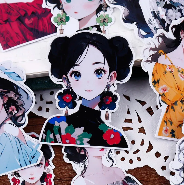 16pc Cartoon Time Beauty Girls Scrapbooking DIY Craft Decor Journal Stickers