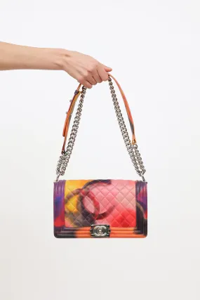 2014 Multi Graffiti Flower Power Medium Boy Bag