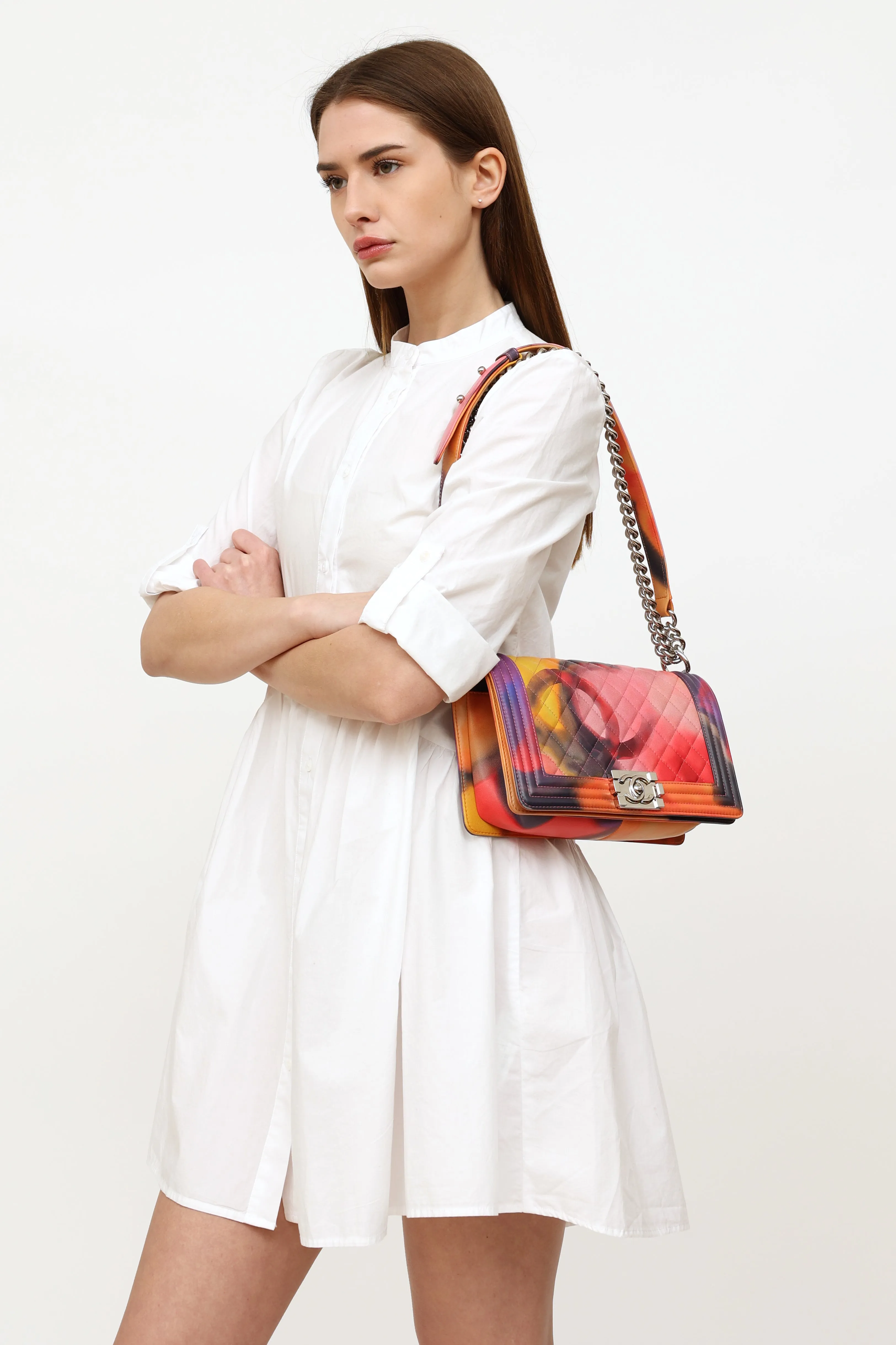 2014 Multi Graffiti Flower Power Medium Boy Bag