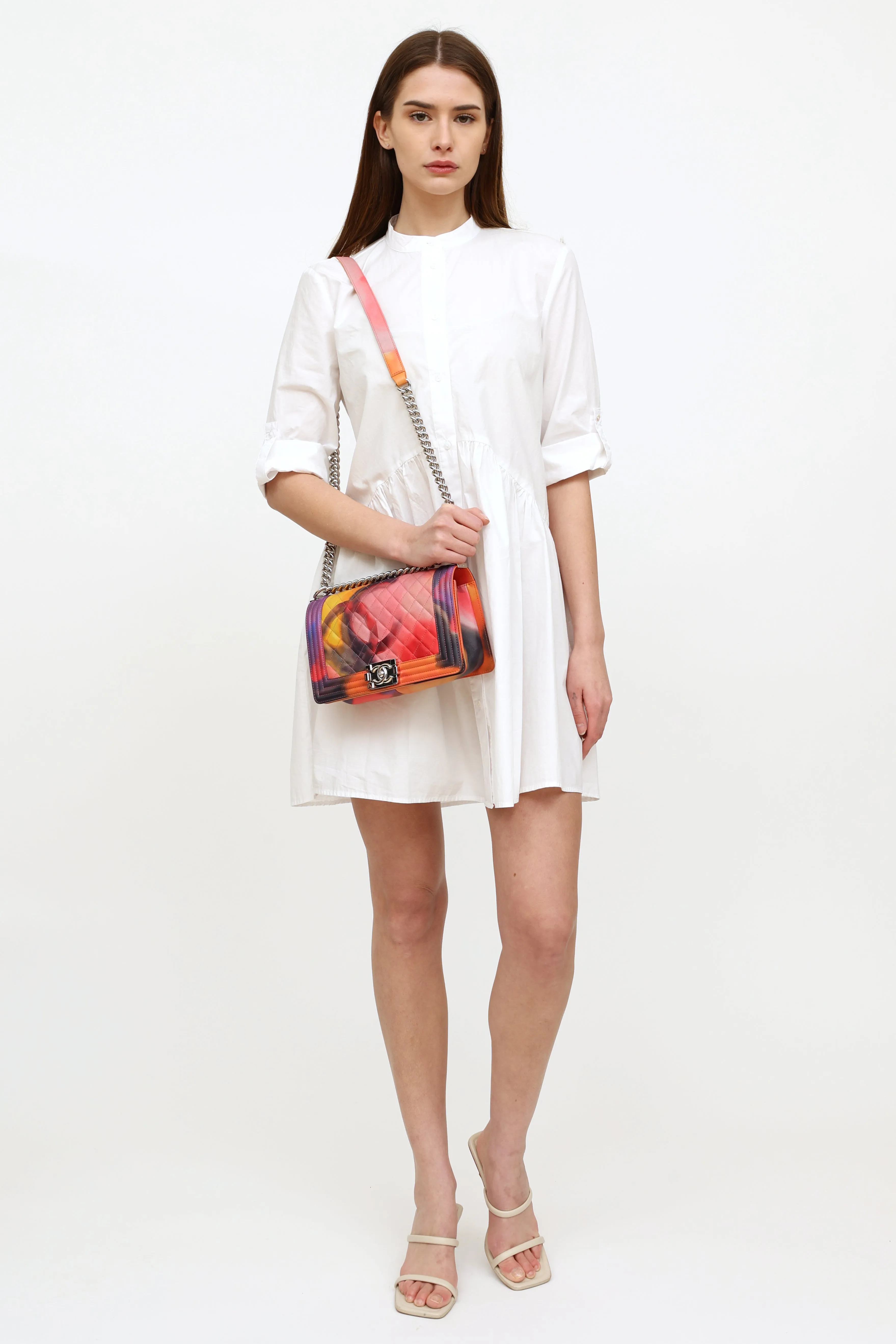 2014 Multi Graffiti Flower Power Medium Boy Bag