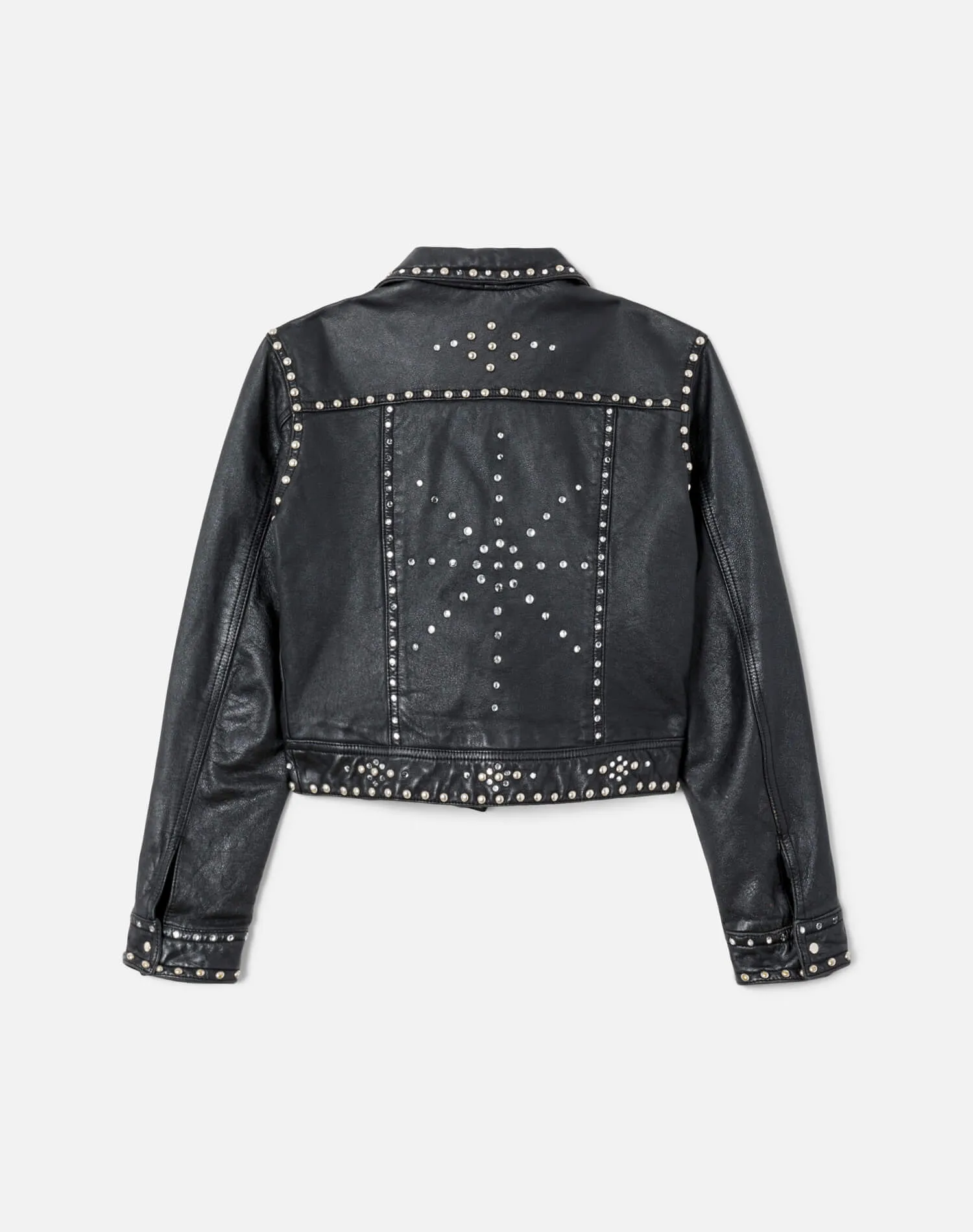 90s Studded Leather Trucker Jacket