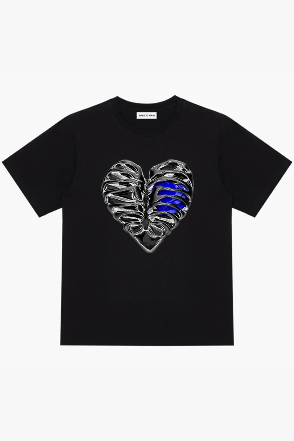 Aespacore T-Shirt Blue Crystal Heart Ribcage