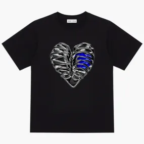 Aespacore T-Shirt Blue Crystal Heart Ribcage