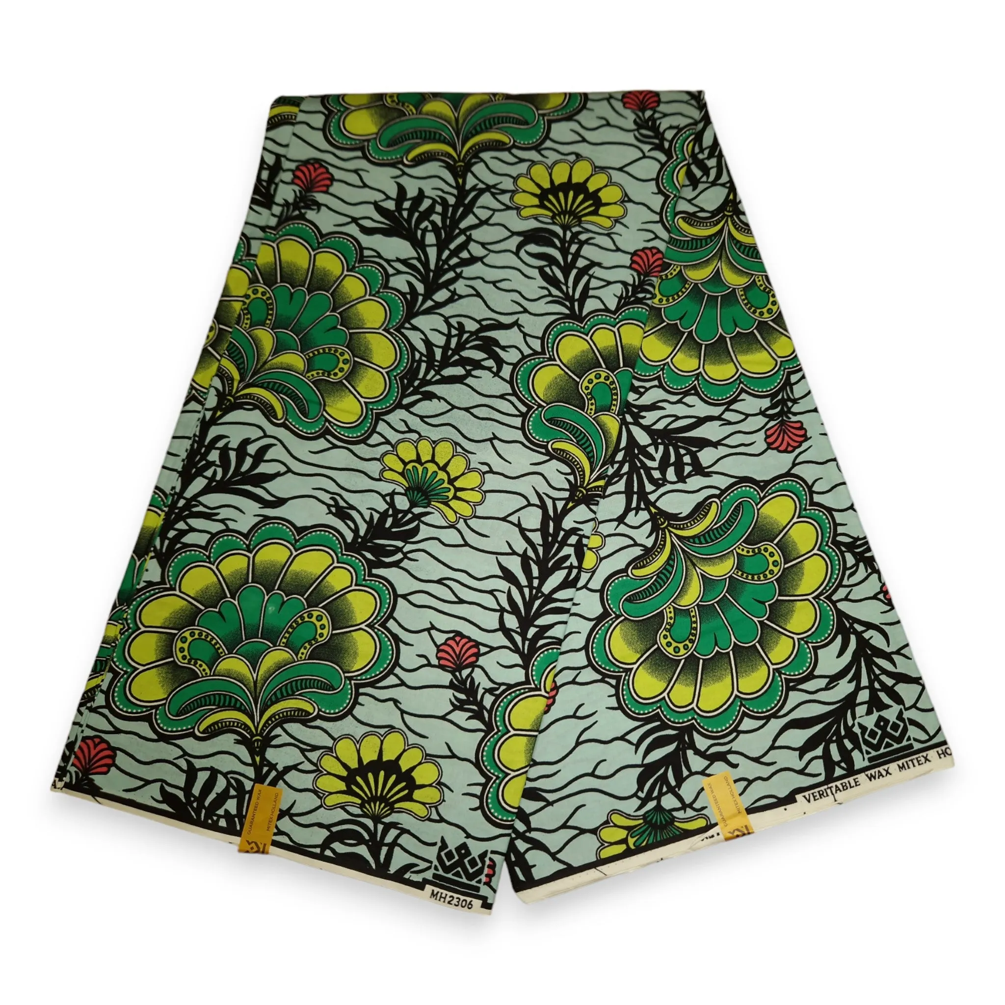 African Wax print fabric - Green Plant
