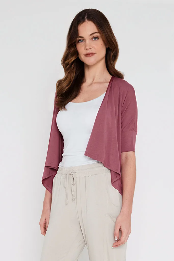 Bamboo Drape Cardi - Dry Rose