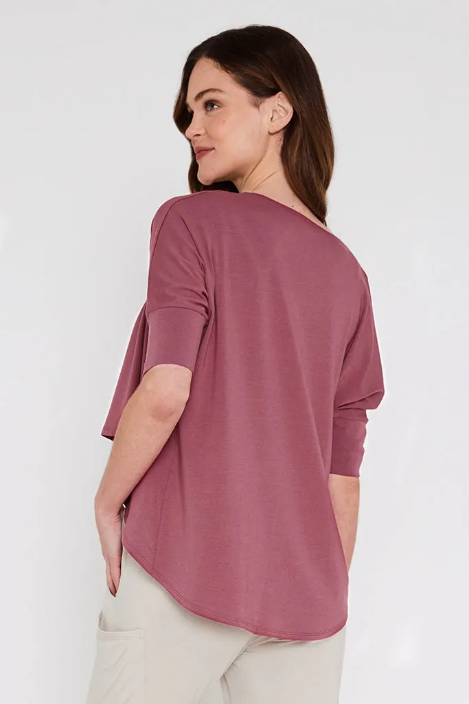 Bamboo Drape Cardi - Dry Rose