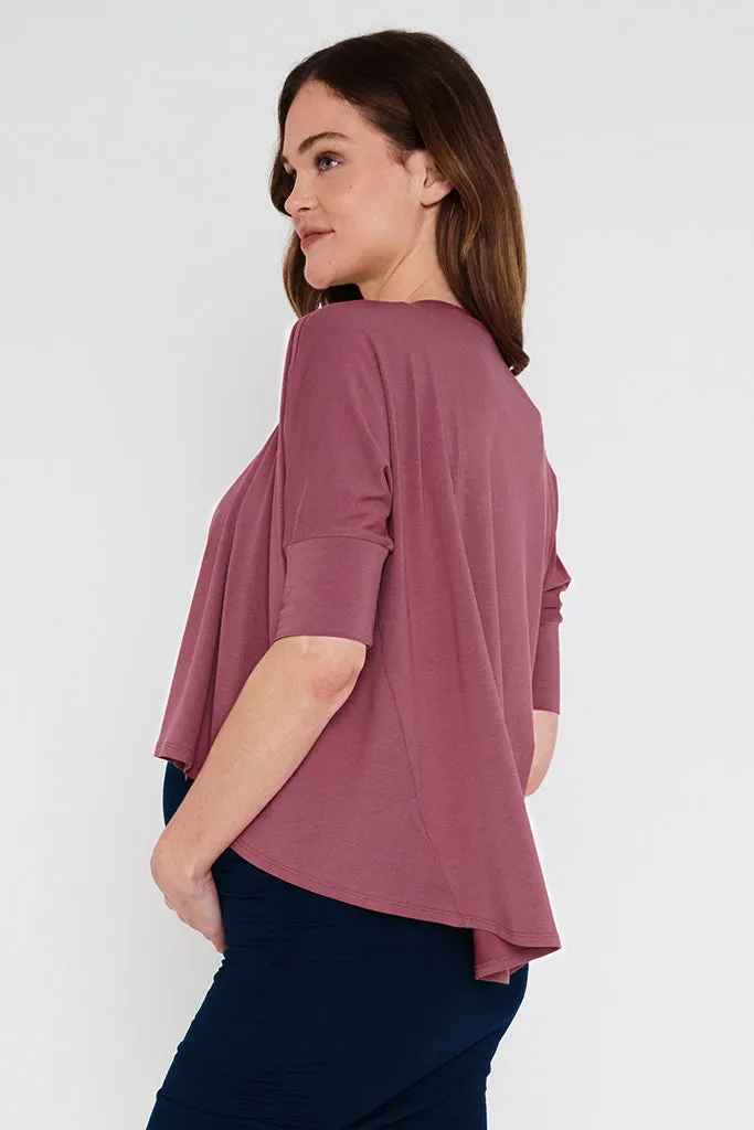 Bamboo Drape Cardi - Dry Rose