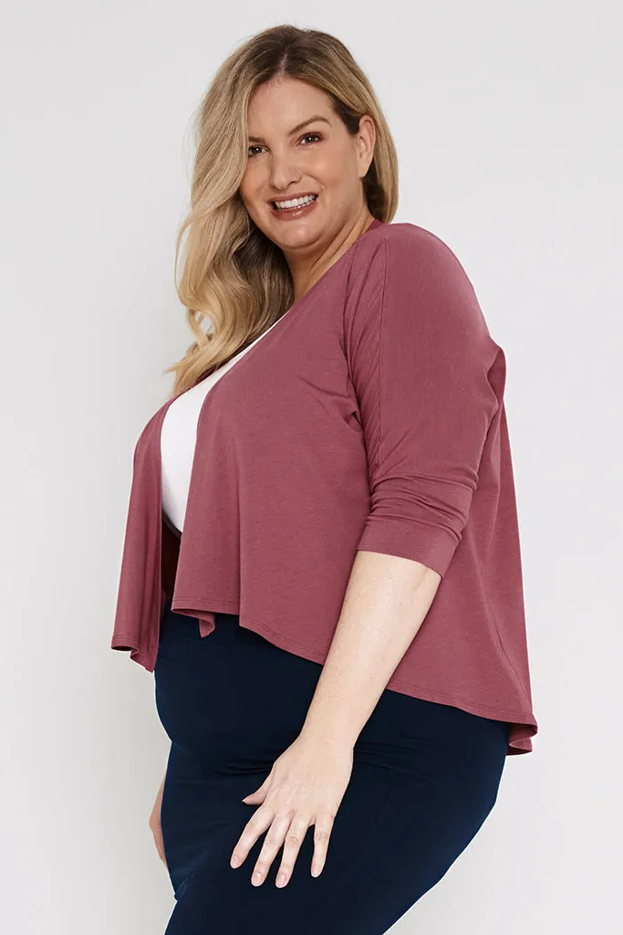 Bamboo Drape Cardi - Dry Rose