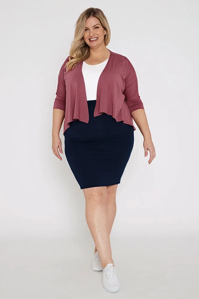Bamboo Drape Cardi - Dry Rose