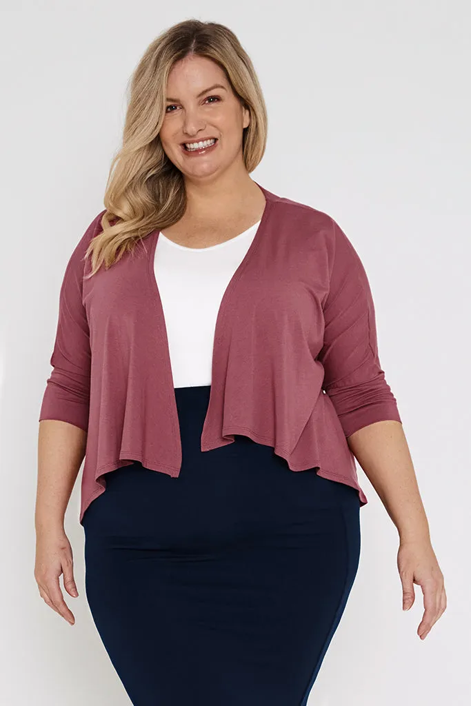 Bamboo Drape Cardi - Dry Rose