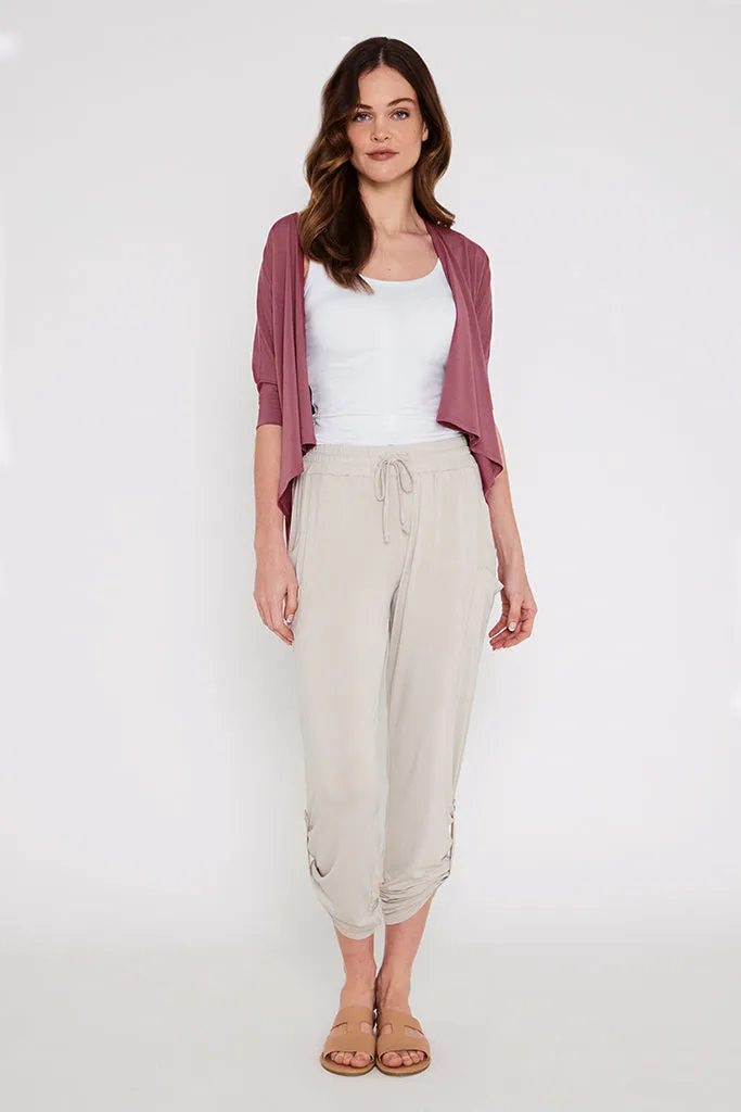 Bamboo Drape Cardi - Dry Rose