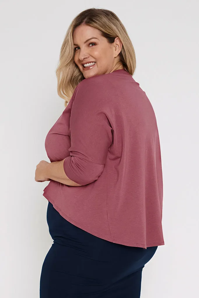 Bamboo Drape Cardi - Dry Rose