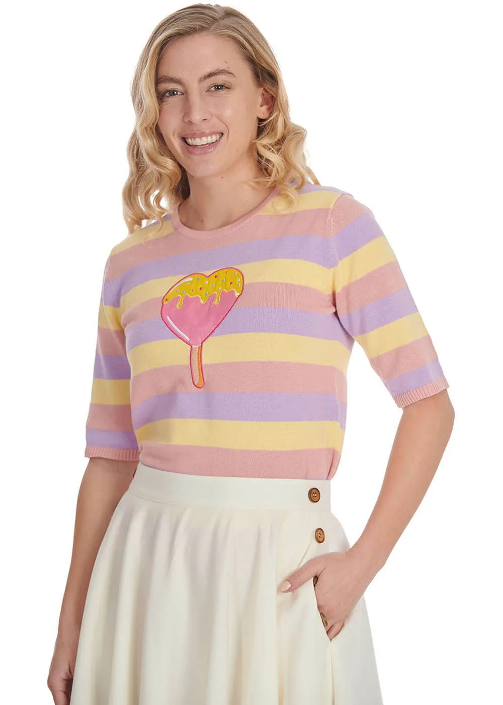 Banned Ice Cream 50's Jumper Pink