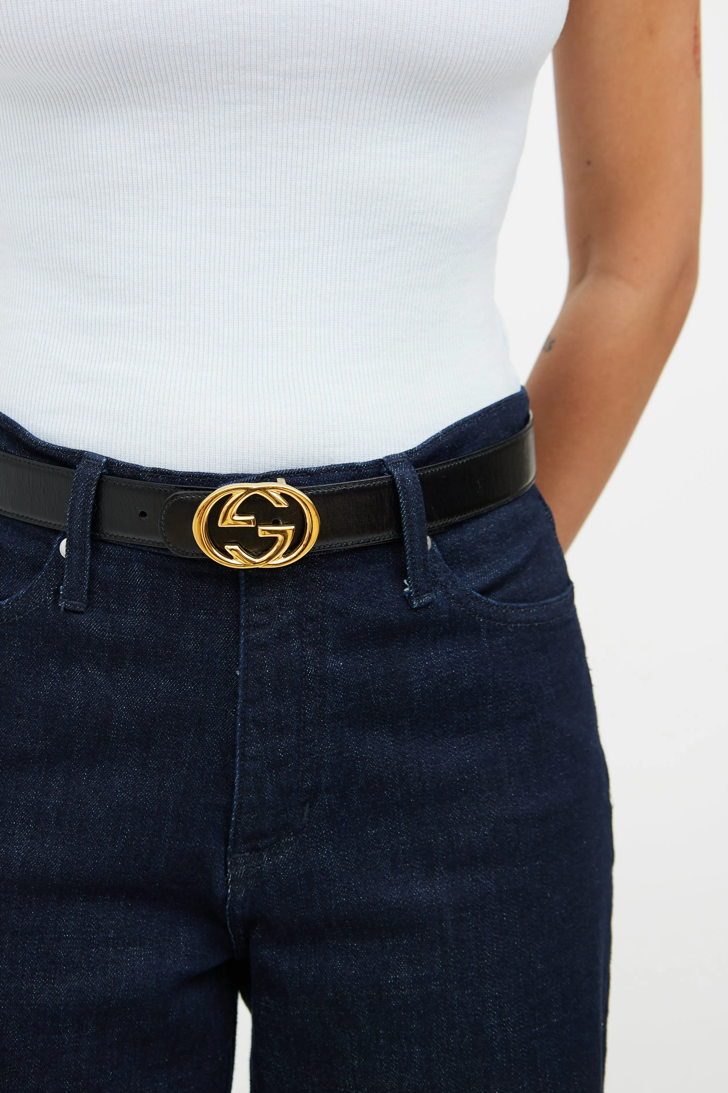 Black & Brown Leather Marmont Reversible Belt