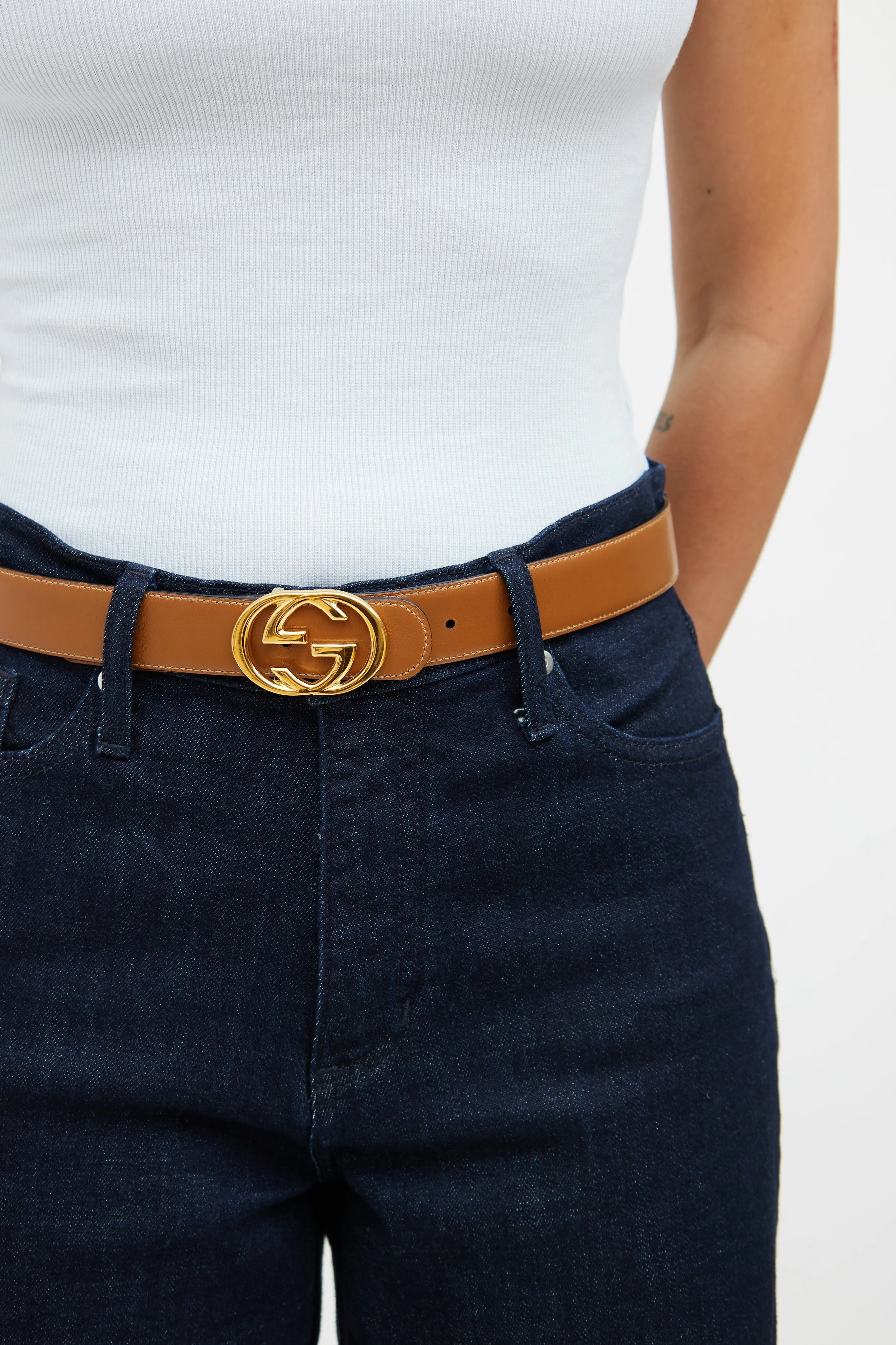 Black & Brown Leather Marmont Reversible Belt