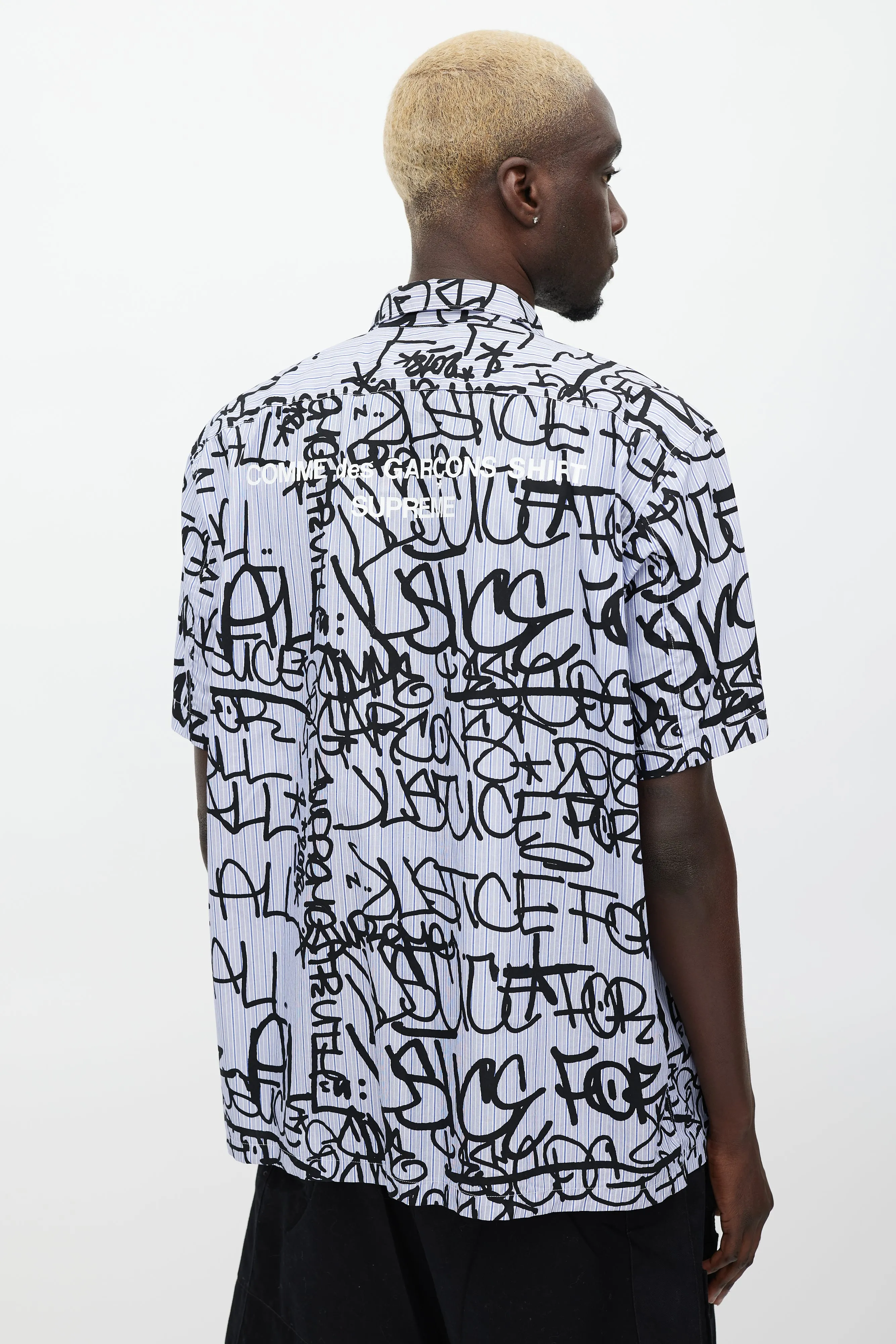 Blue & Black Graffiti Logo Shirt