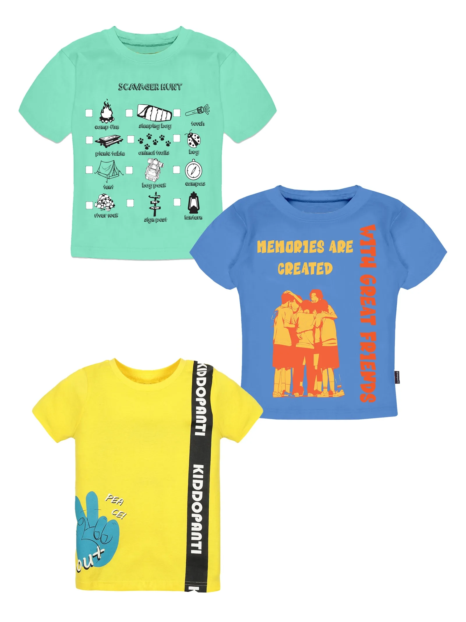 Boys Round Neck Half Sleeve Tee Pack of 3