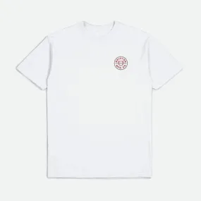 Brixton Crest T-Shirt - White / Aloha Red / Dark Earth