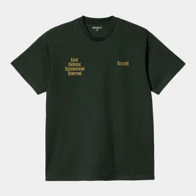 Carhartt WIP Letterman T-Shrit  -Dark Cedar / Ochre