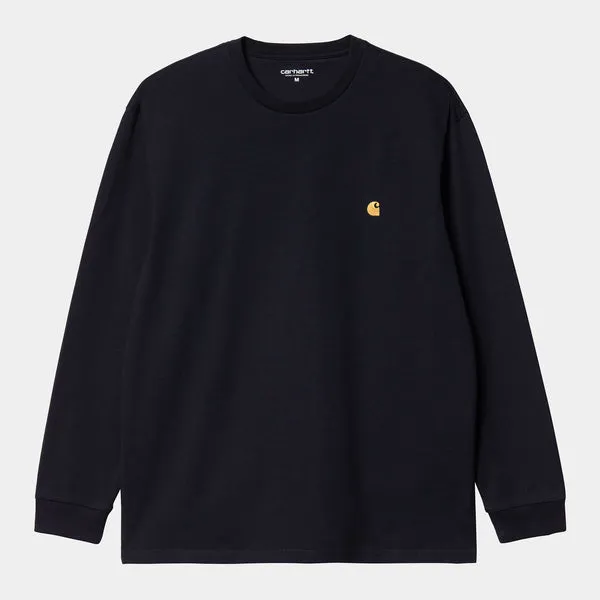 Carhartt WIP LS Chase T-Shirt - Dark Navy / Gold