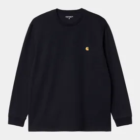 Carhartt WIP LS Chase T-Shirt - Dark Navy / Gold