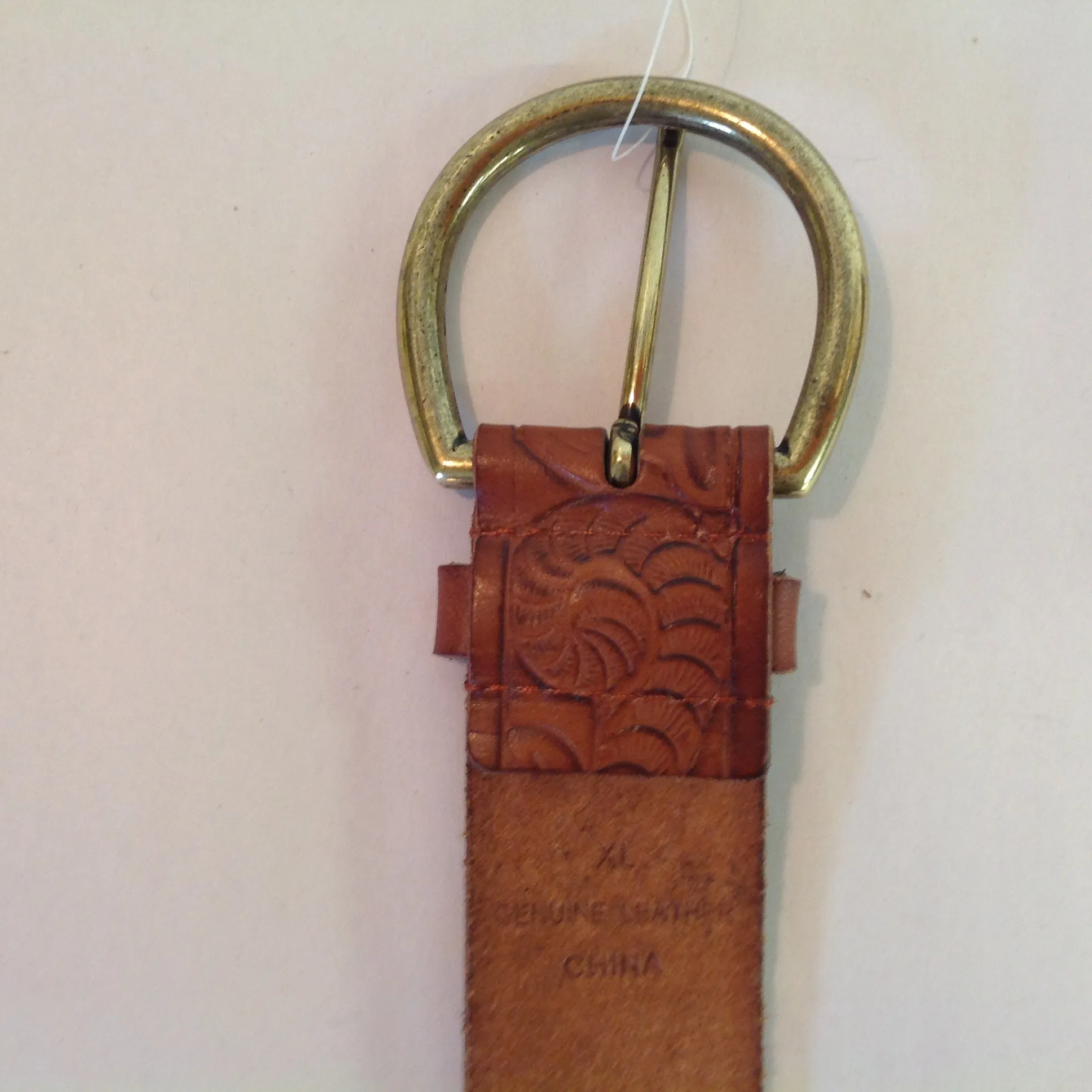Coldwater Creek Women's XL Tan Belt Studded Laser Cut Spiral Wing Motif with Tags 19