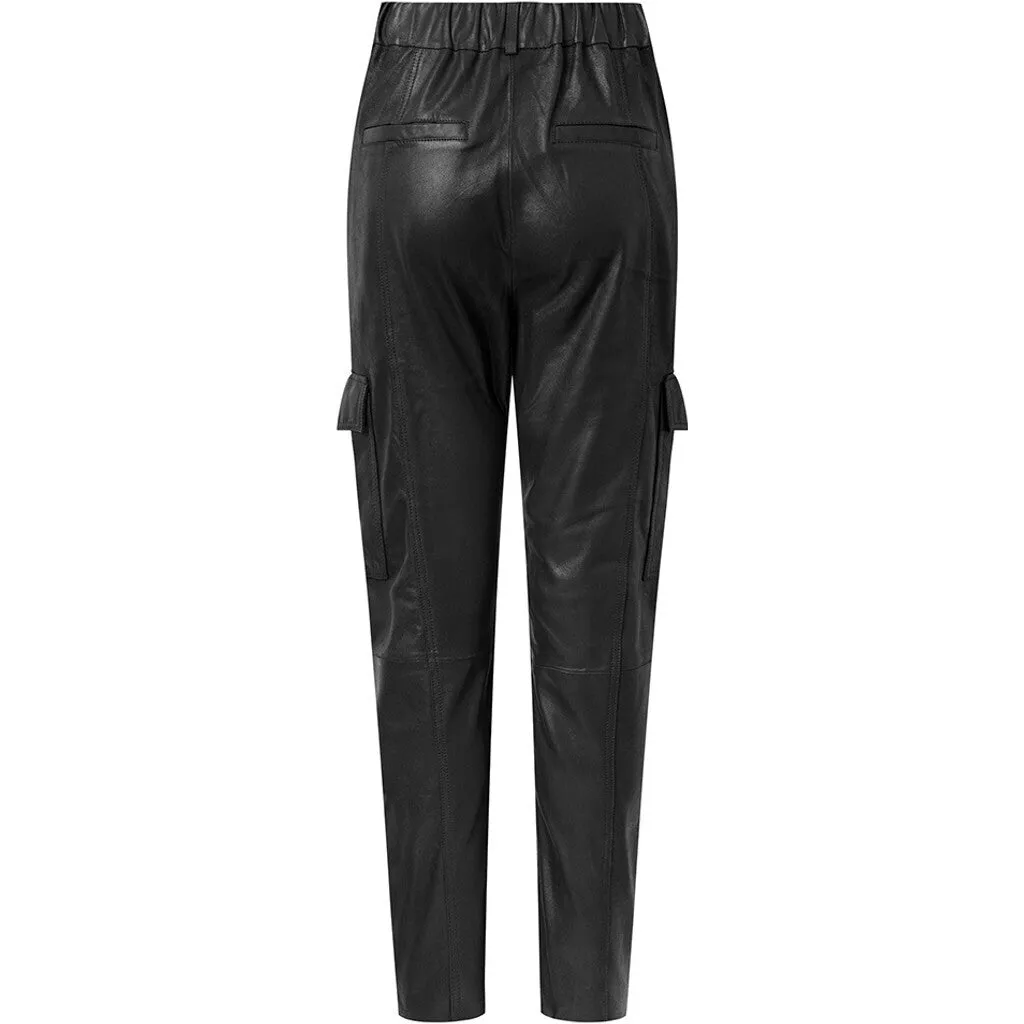 Cool Celest cargo leather pants / 50908 - Black (Nero)