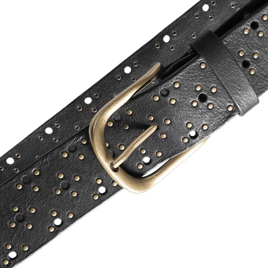 Cool jeans belt with studs / 16082 - Black (Nero)