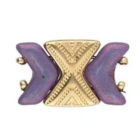 Cymbal Sostis Chevron Connector Beads, 9.5 x 11.2 mm - Ant Brass, 24K Gold Plate, Rose Gold Plate or Ant Silver Plate - 2