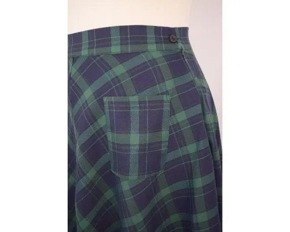 Dancing Days 60's Dublin County Irish Green Dublin Tartan Midi skirt plus size