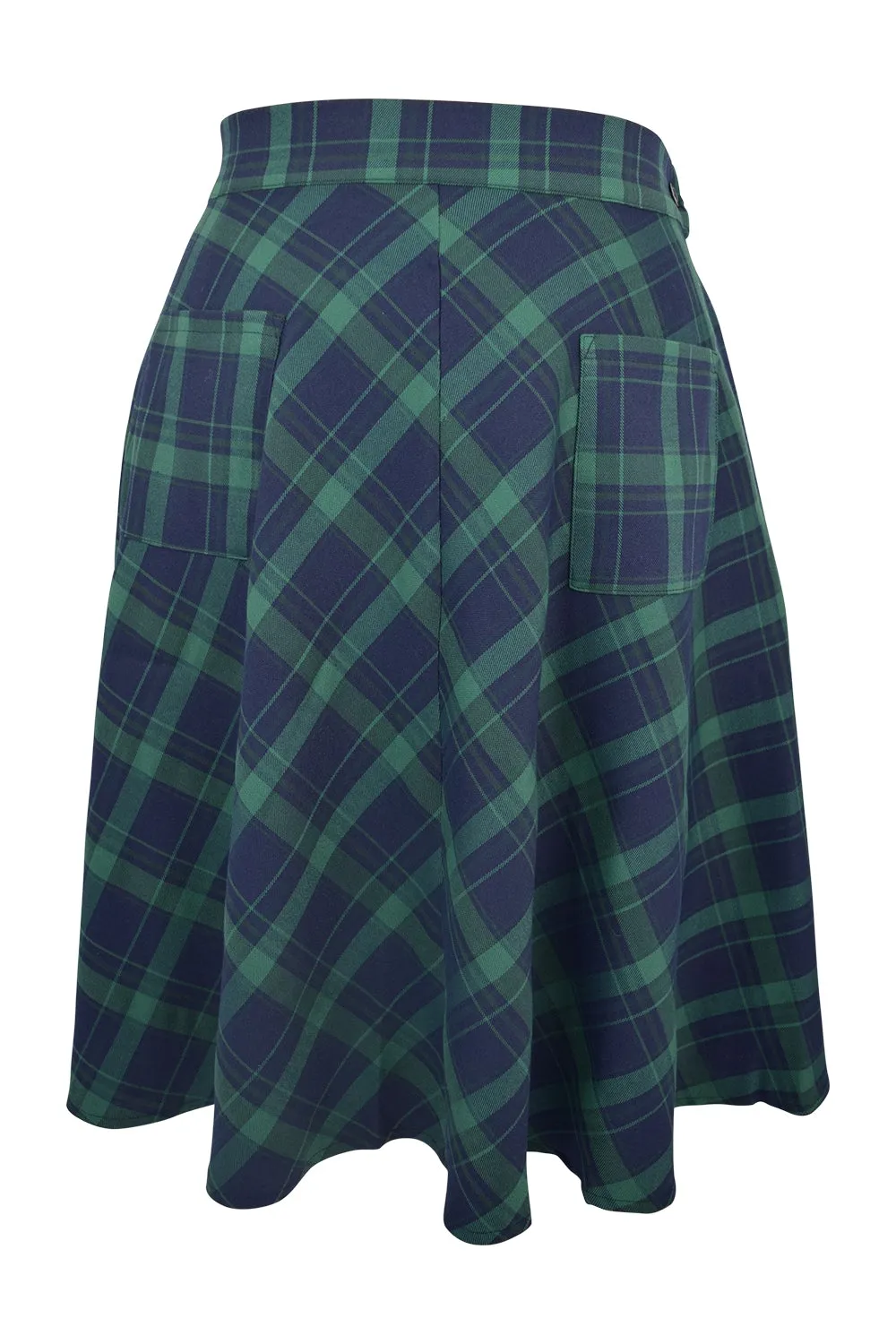 Dancing Days 60's Dublin County Irish Green Dublin Tartan Midi skirt plus size