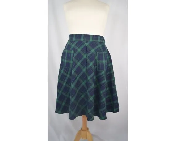 Dancing Days 60's Dublin County Irish Green Dublin Tartan Midi skirt plus size