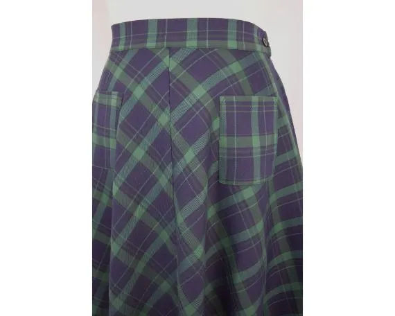 Dancing Days 60's Dublin County Irish Green Dublin Tartan Midi skirt plus size