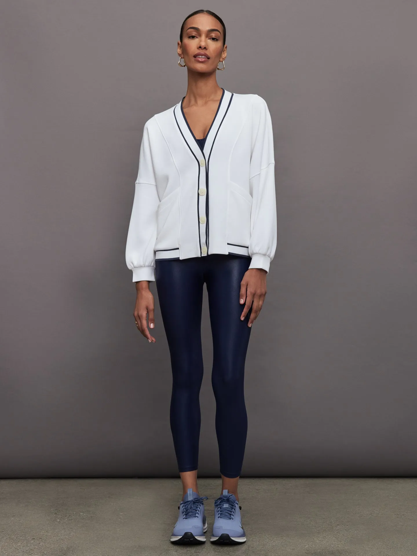 Decker Off-Court Premium White Cardigan