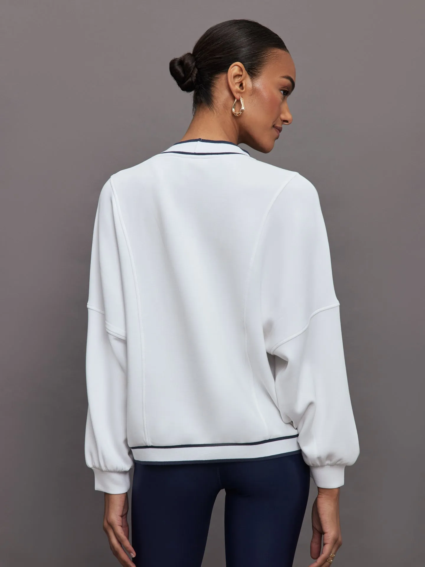 Decker Off-Court Premium White Cardigan