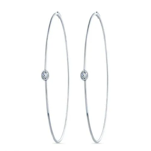 Diamond Studded Sleek Hoops