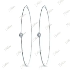 Diamond Studded Sleek Hoops