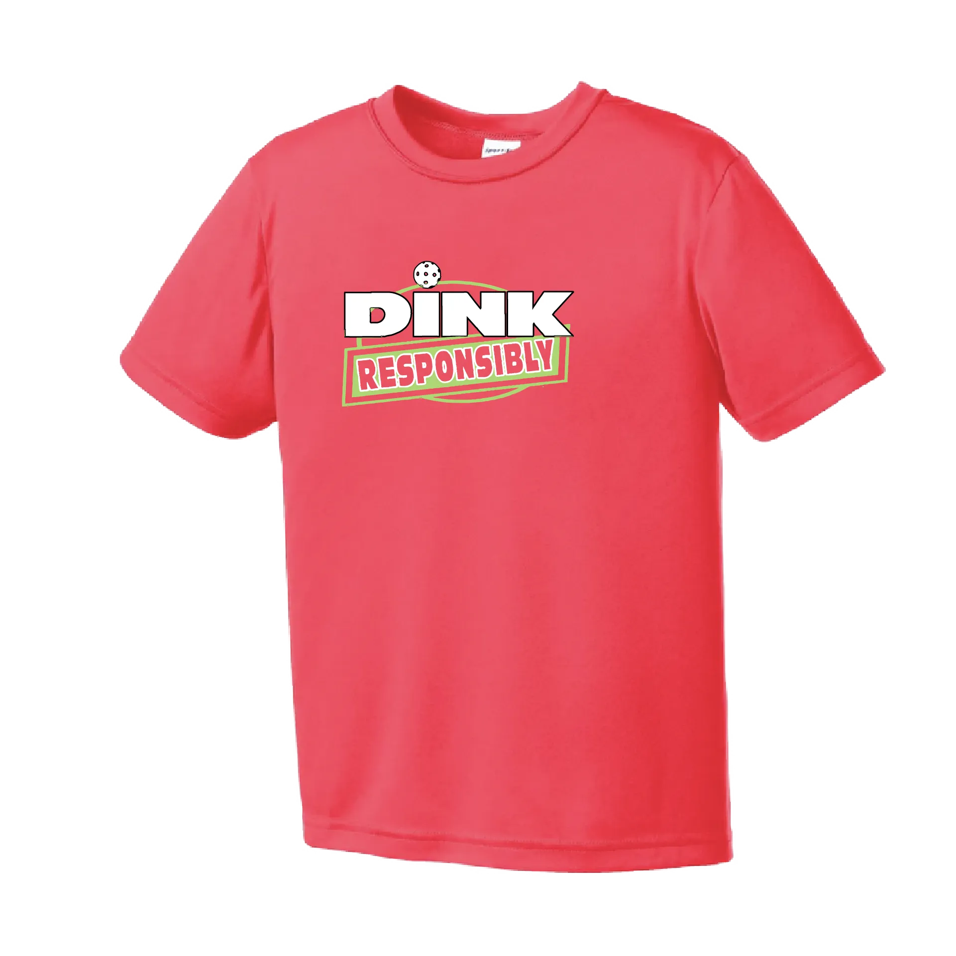 Dink Responsibly Pickleball | Youth Short Sleeve Athletic Shirt | 100% Polyester