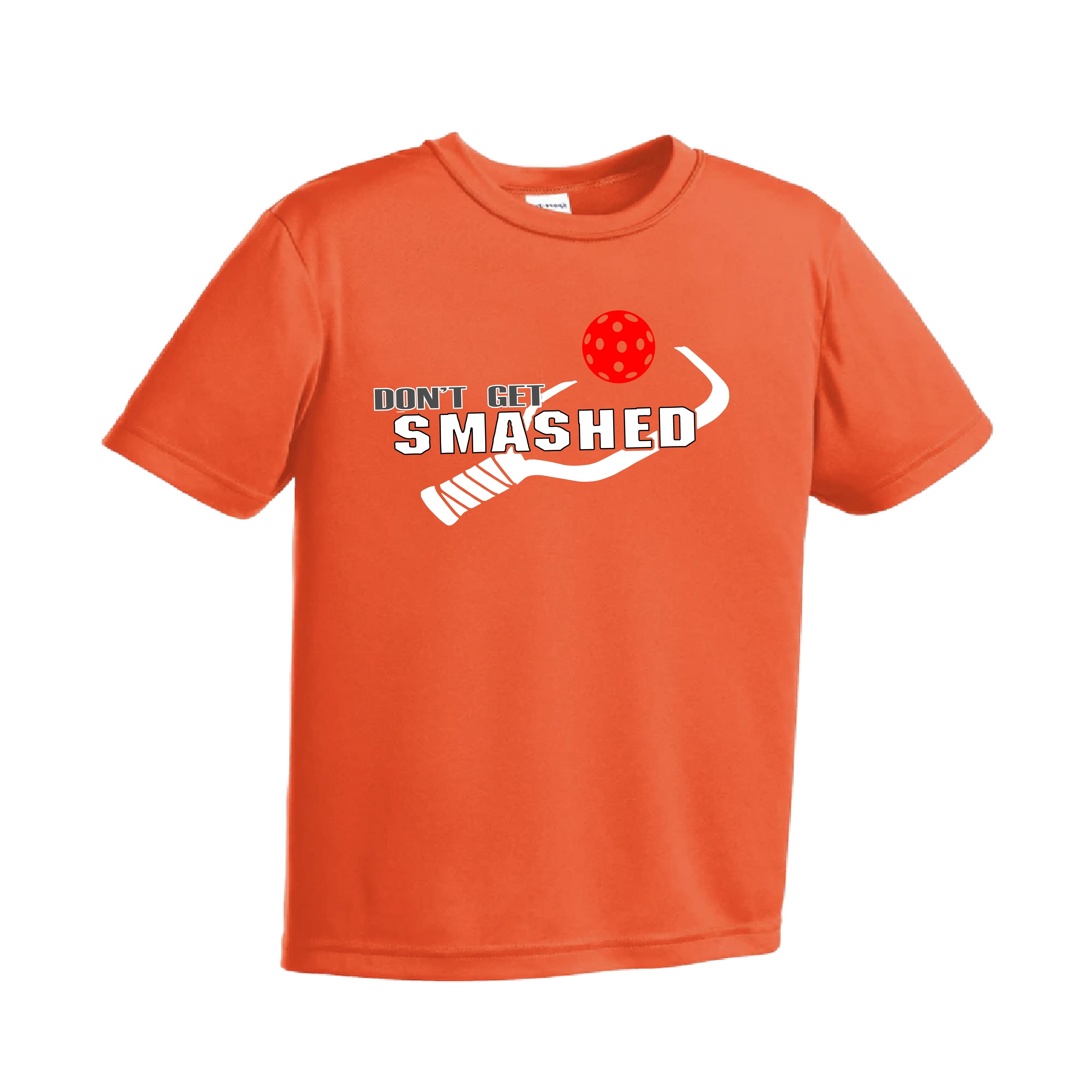 Don't Get Smashed (Red Green Rainbow Pickleball Colors) | Youth Short Sleeve Athletic Shirt | 100% Polyester