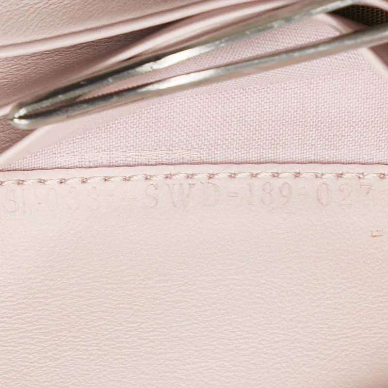 Fendi Leather Studded Bifold Wallet Beige Pink