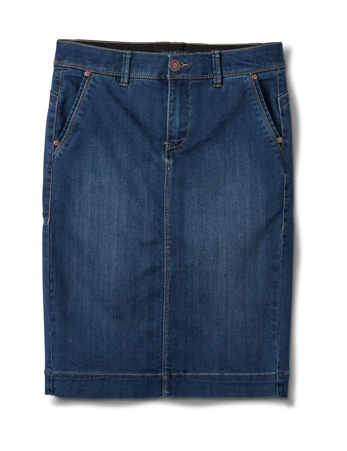 Goddess Skirt, Zip Fly , Front Pockets And Back Slash Pockets