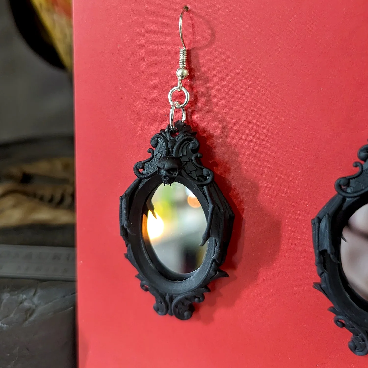 Gothic Mirror Dangle Earrings (RETIRED) (Imperfect Available)