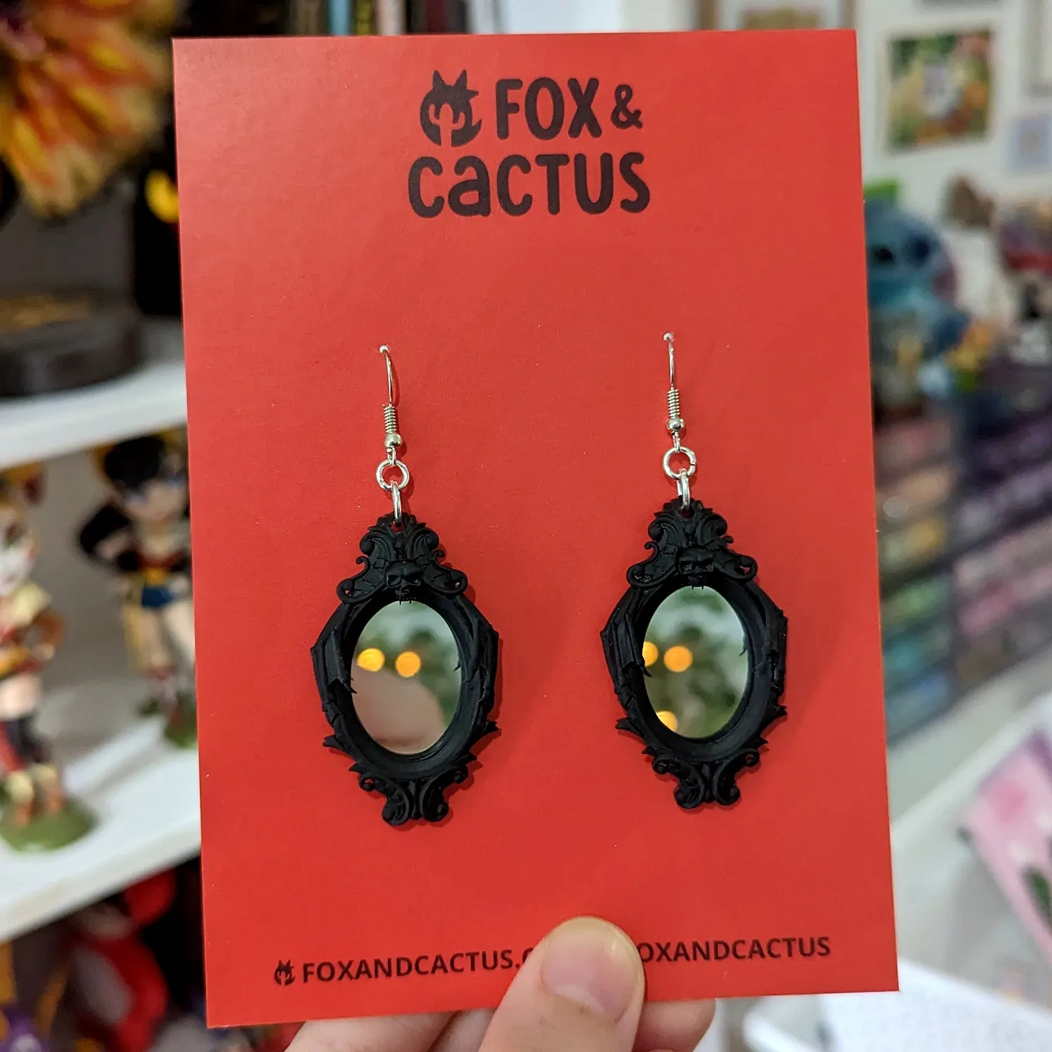 Gothic Mirror Dangle Earrings (RETIRED) (Imperfect Available)