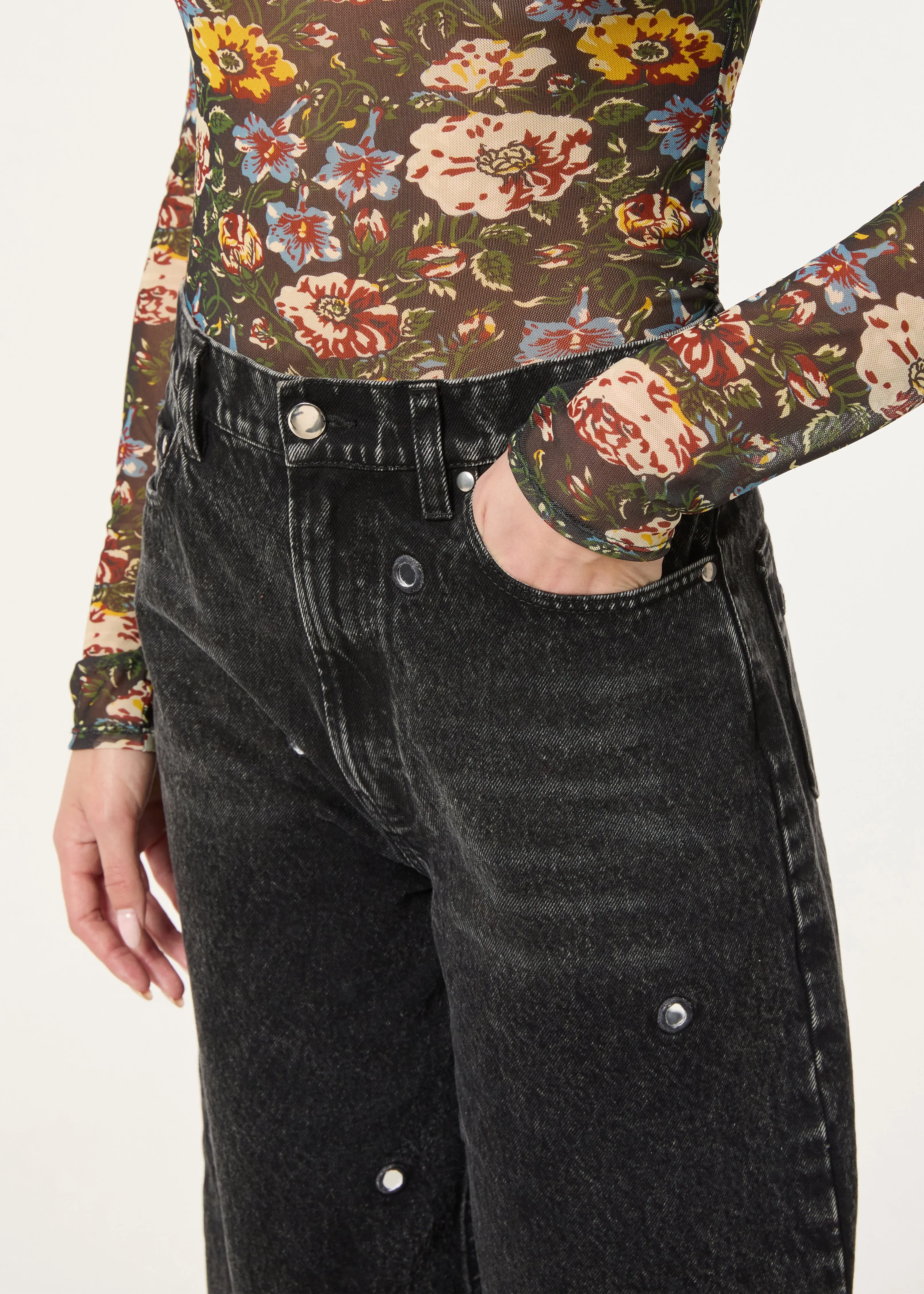 Jennas Ink Black Mirrored Denim Jeans