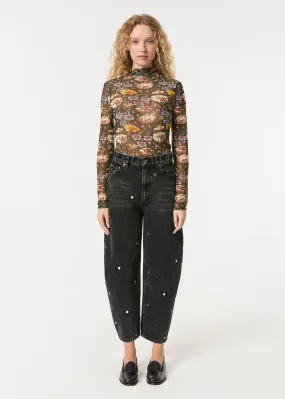 Jennas Ink Black Mirrored Denim Jeans