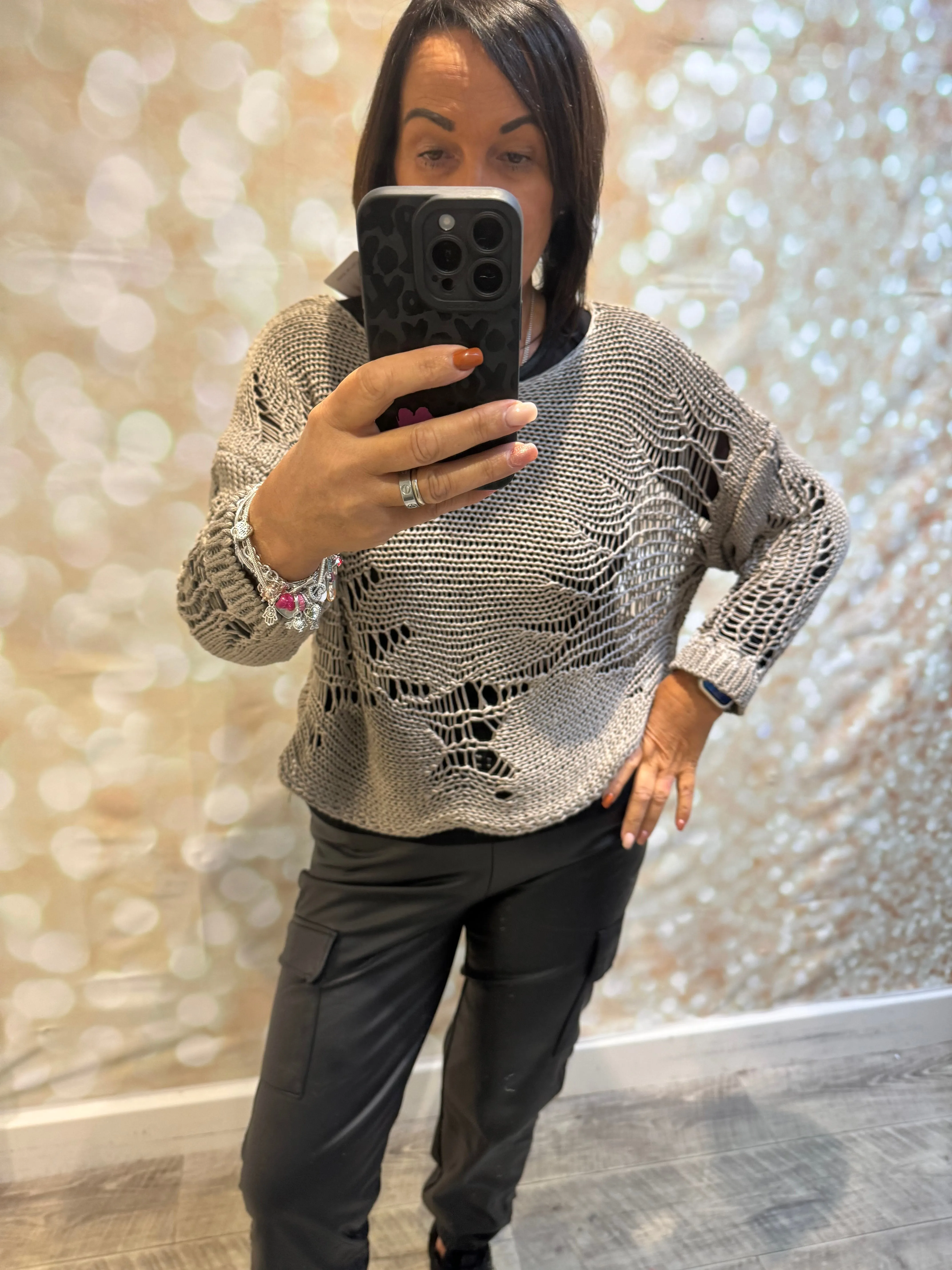 Laddered Silky Knit Jumper