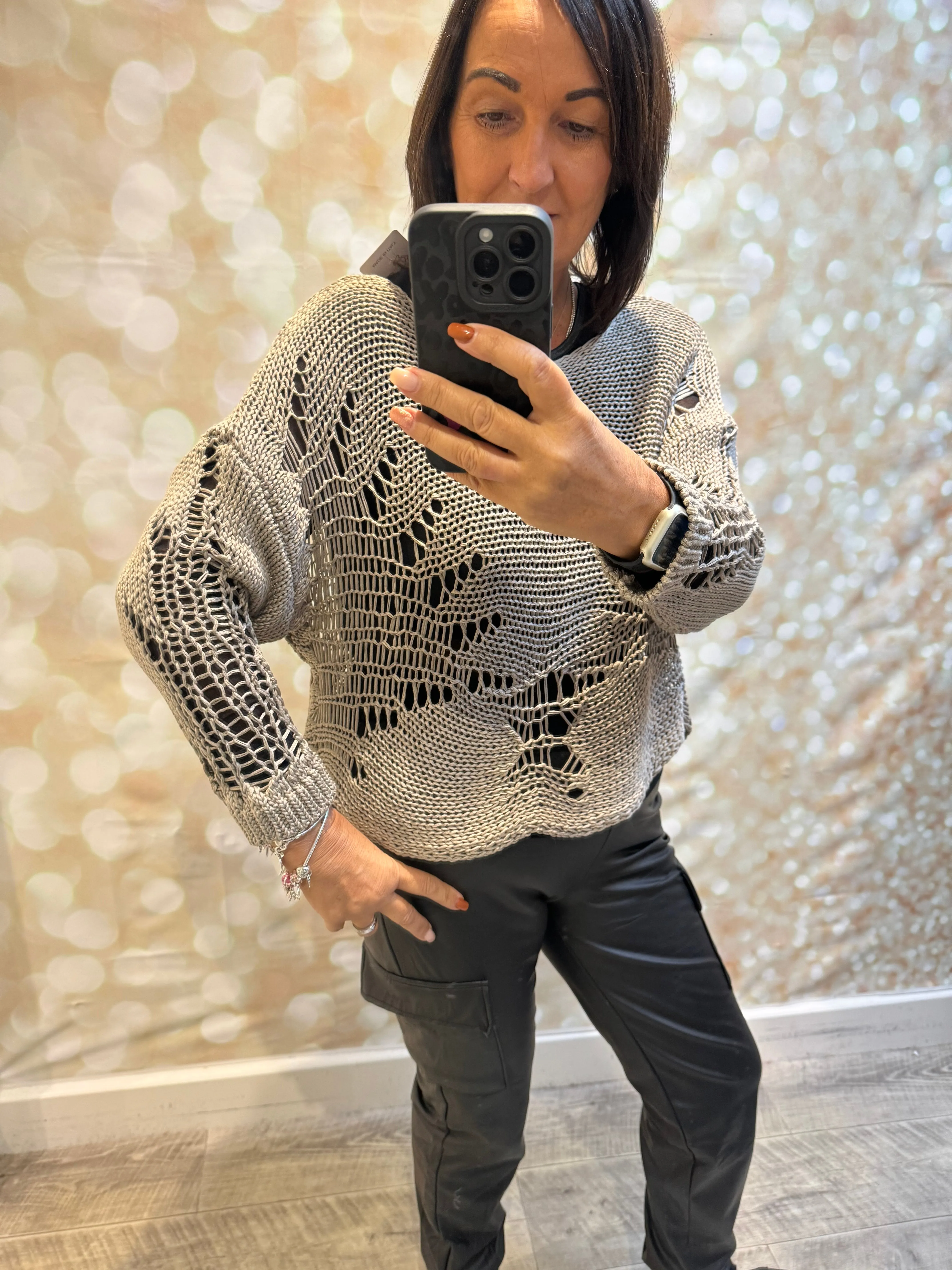Laddered Silky Knit Jumper