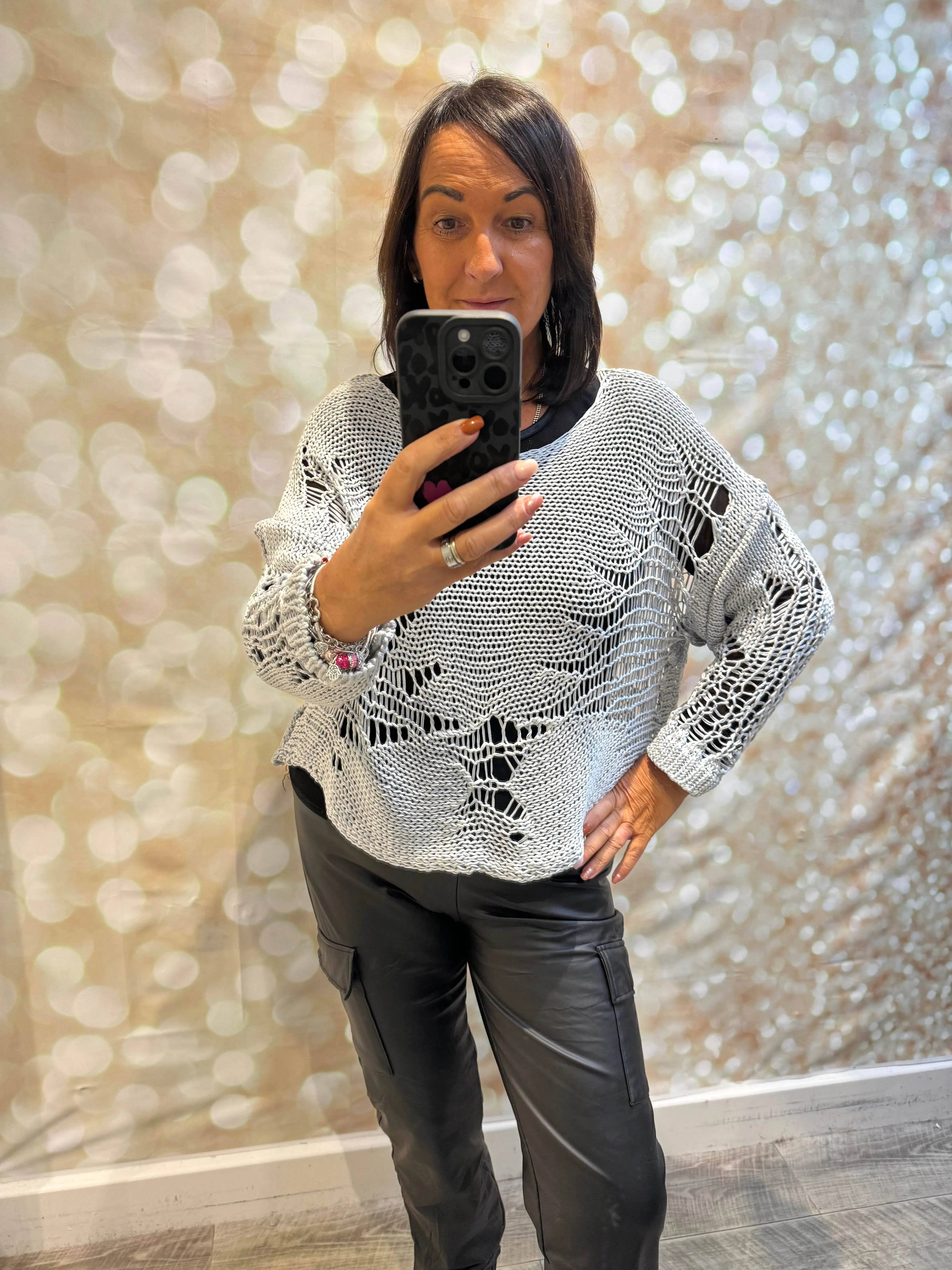Laddered Silky Knit Jumper